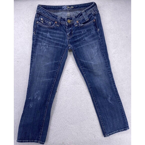 Miss Me Jeans Women Size 26 JP4408 Blue Distressed Pants Pockets Low Rise Denim - Picture 9 of 16